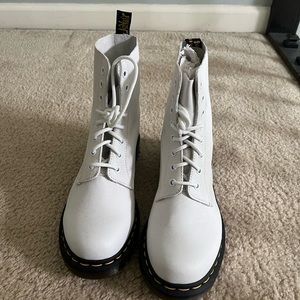 White Dr. Marten Combat Boots